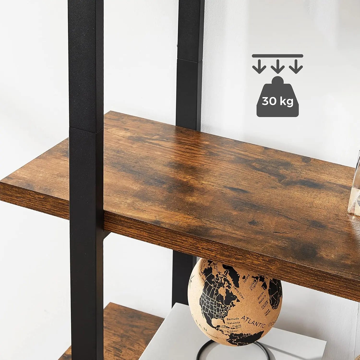 Bücherregal Standregal Vintage Design Braun Schwarz von Songmics