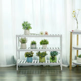 Schuhregal Bambus 3 Ebenen Weiss von Songmics