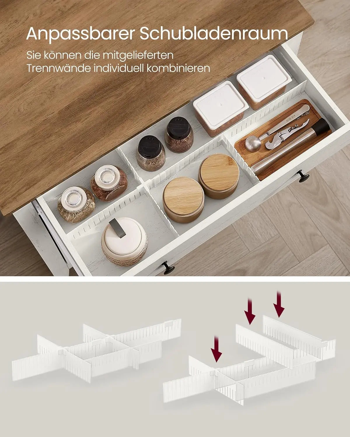 Küchenschrank Landhaus vintagweiss Holz von Songmics