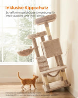 Kratzbaum gross für Katzen Ombré-Braun-Weiss von Songmics