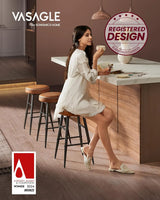 Barhocker Set Kunstleder Mid-Century Karamellbraun von Songmics