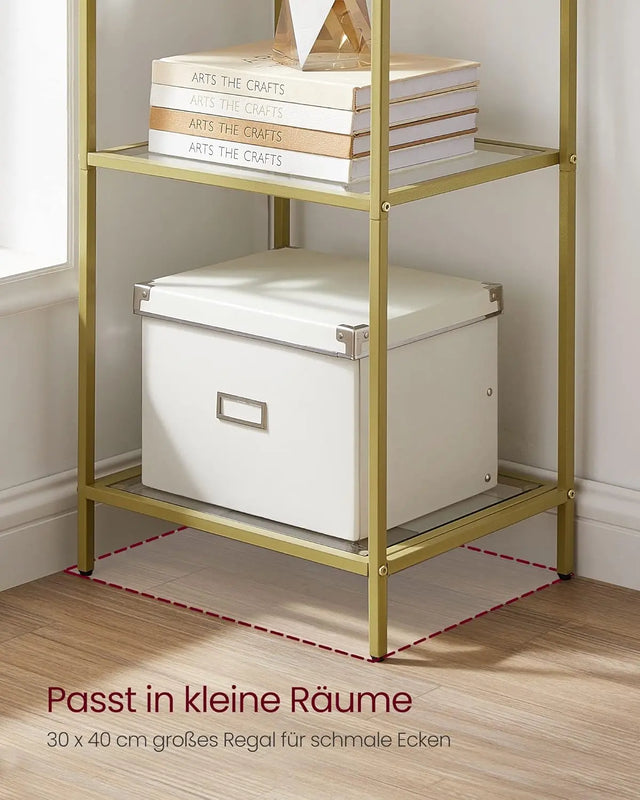 Regal mit 6 Ablagen Goldfarben von Songmics
