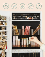 Schmuckschrank Spiegelschrank Stehend Make-up Organizer Weiss von Songmics