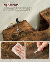 Waschbeckenunterschrank mit Lamellentüren vintagebraun von Songmics