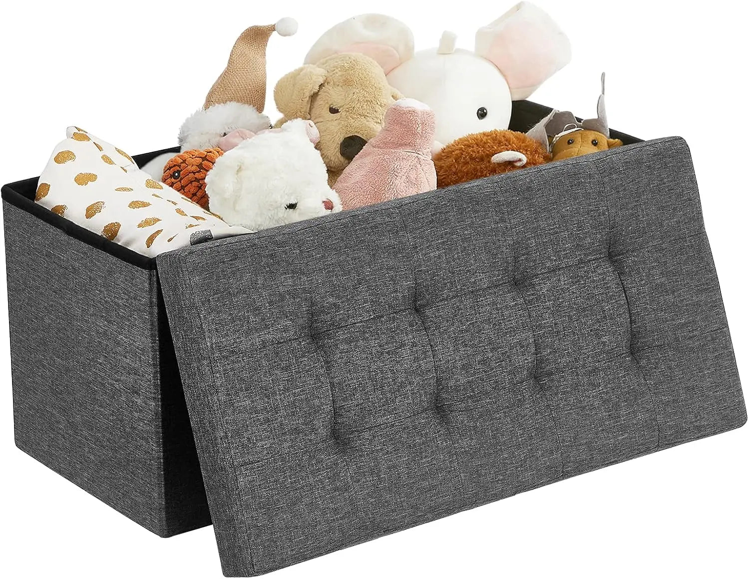 Sitzbank Aufbewahrungsbox klappbar 300kg Schiefergrau von Songmics