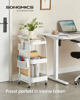 Rollwagen mit Metallgitterablagen wolkenweiss von Songmics