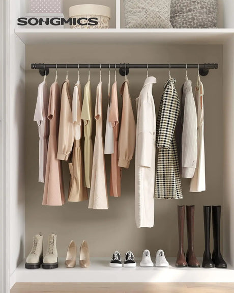 Kleiderstange Wandmontage Industrie-Design Schwarz von Songmics