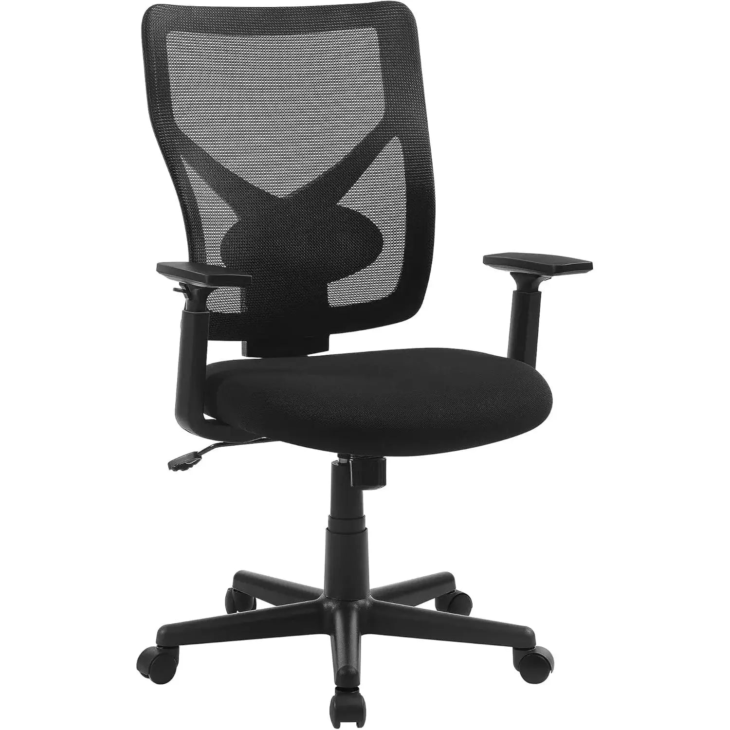 Bürostuhl ergonomisch verstellbar gepolstert Schwarz von Songmics