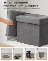 Sitzhocker mit Stauraum dunkelgrau von Songmics