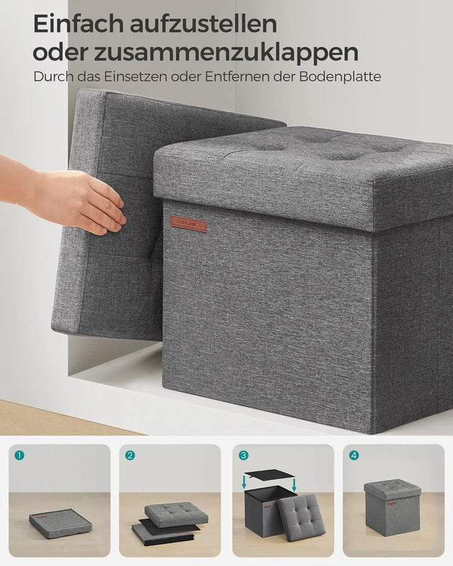 Sitzhocker mit Stauraum dunkelgrau von Songmics