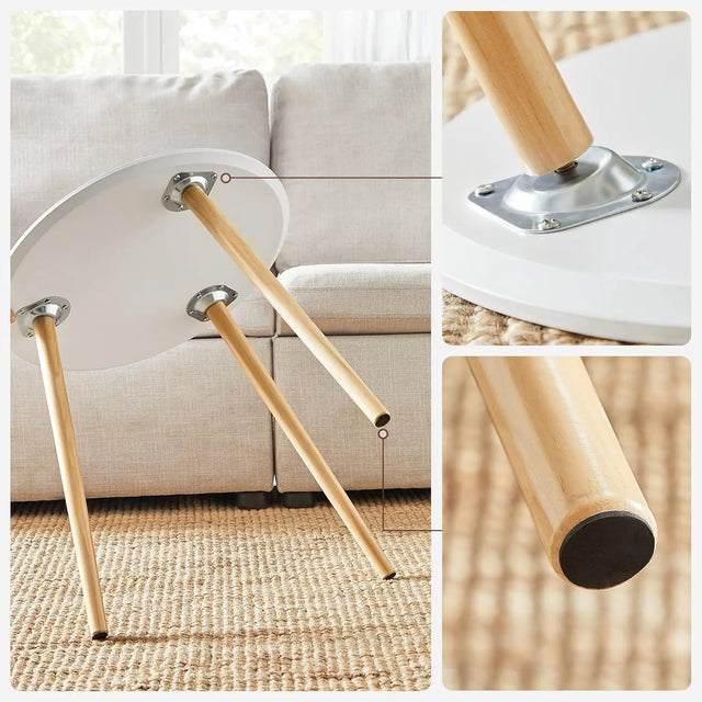 Beistelltisch-Set skandinavisch Kiefernholz Weiss von Songmics