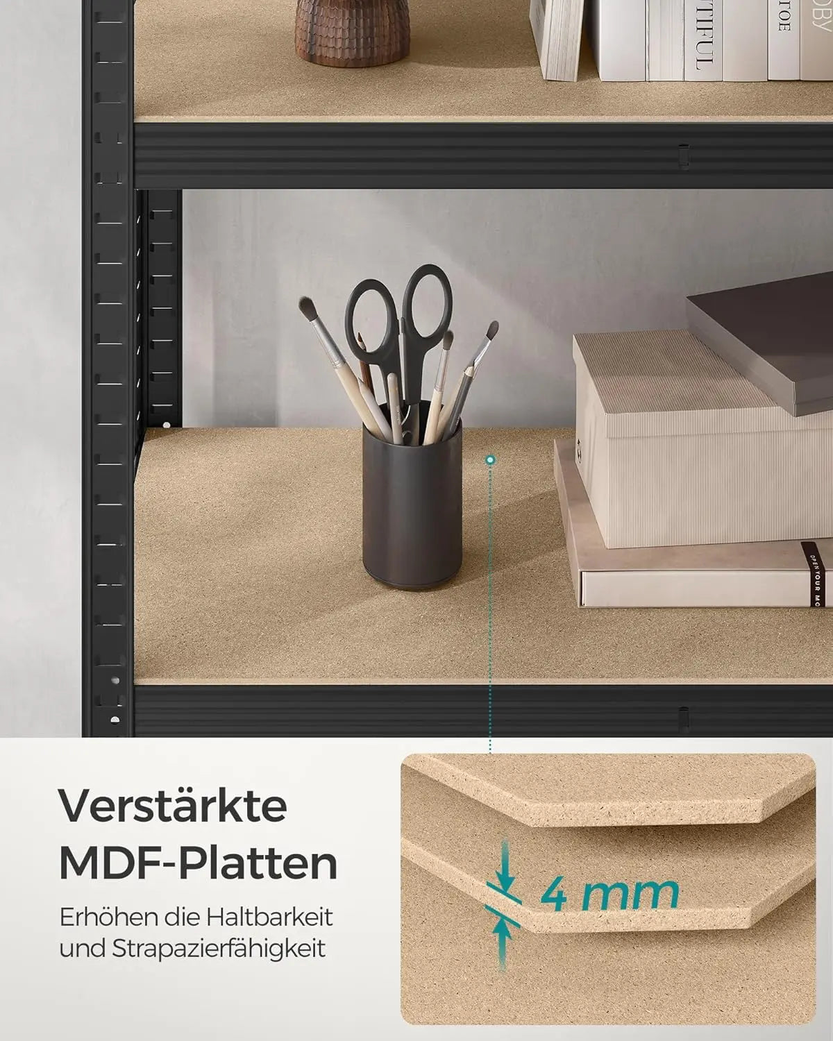 Schwerlastregal 750kg Stahl schwarz verstellbar von Songmics