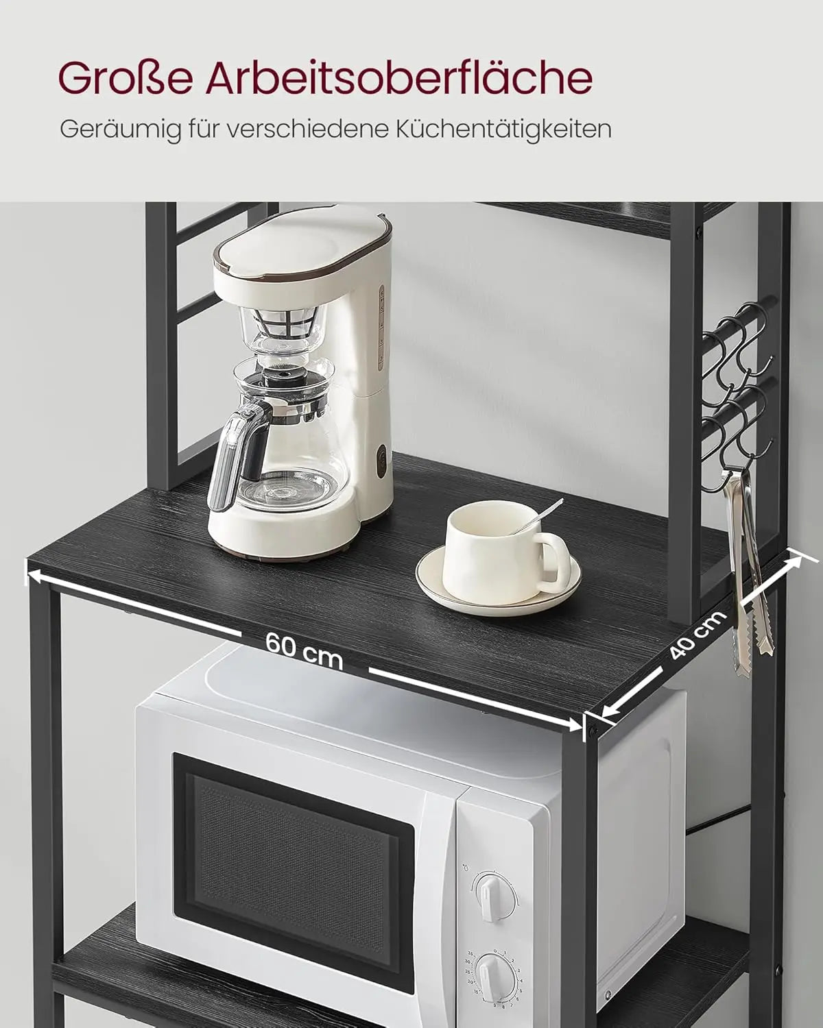 Küchenregal 6 Ablagen anthrazit Stahl von Songmics