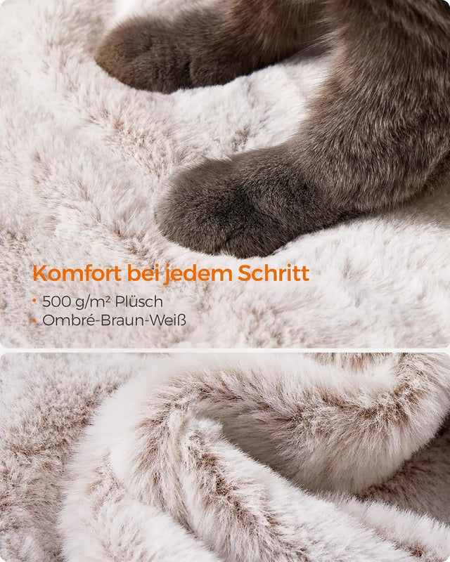Kratzbaum gross für Katzen Ombré-Braun-Weiss von Songmics