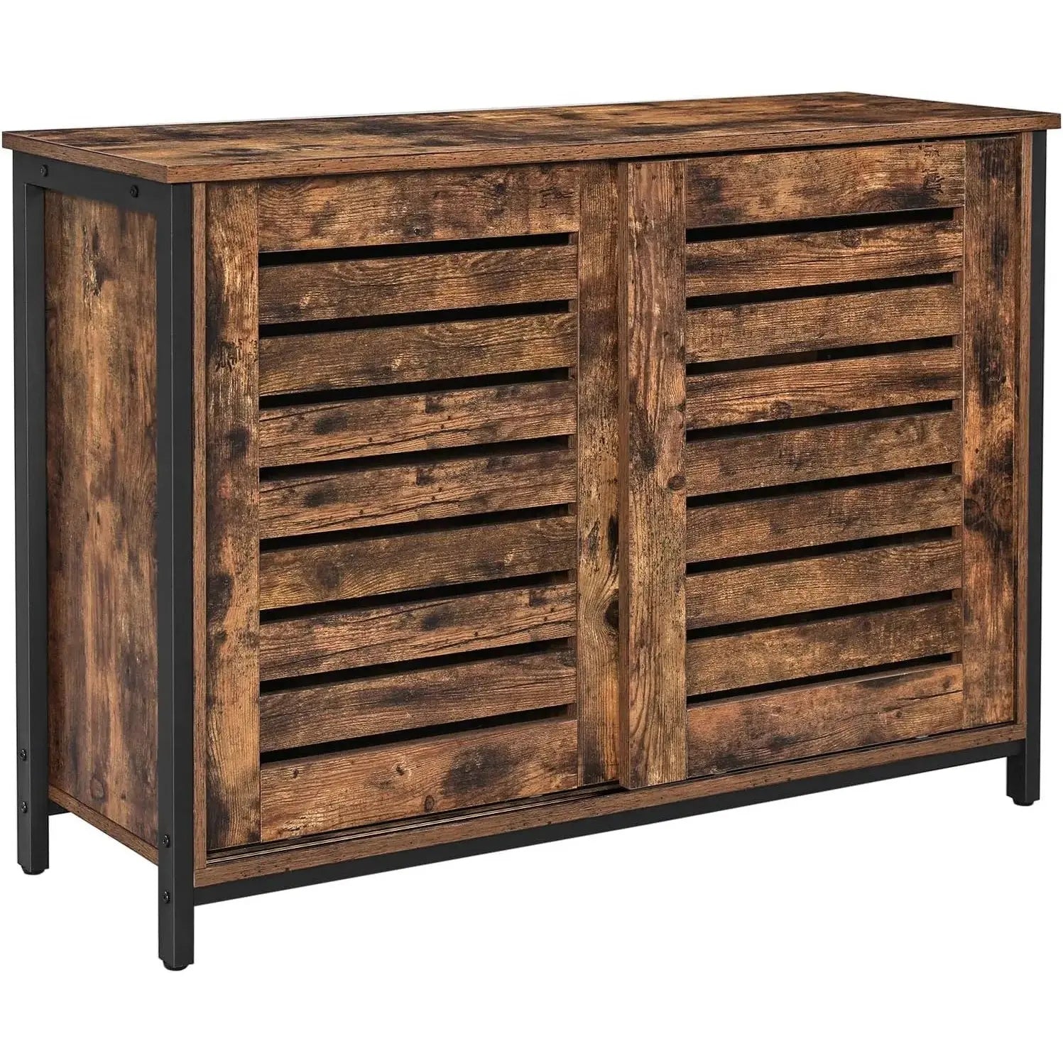 Sideboard Küchenschrank Schiebetüren Industrie-Design Vintagebraun von Songmics