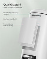 Abfalleimer Badezimmer 10L Stahl Wolkenweiss von Songmics