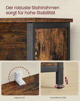 Küchenschrank mit Türen und Fächern vintagebraun-schwarz von Songmics