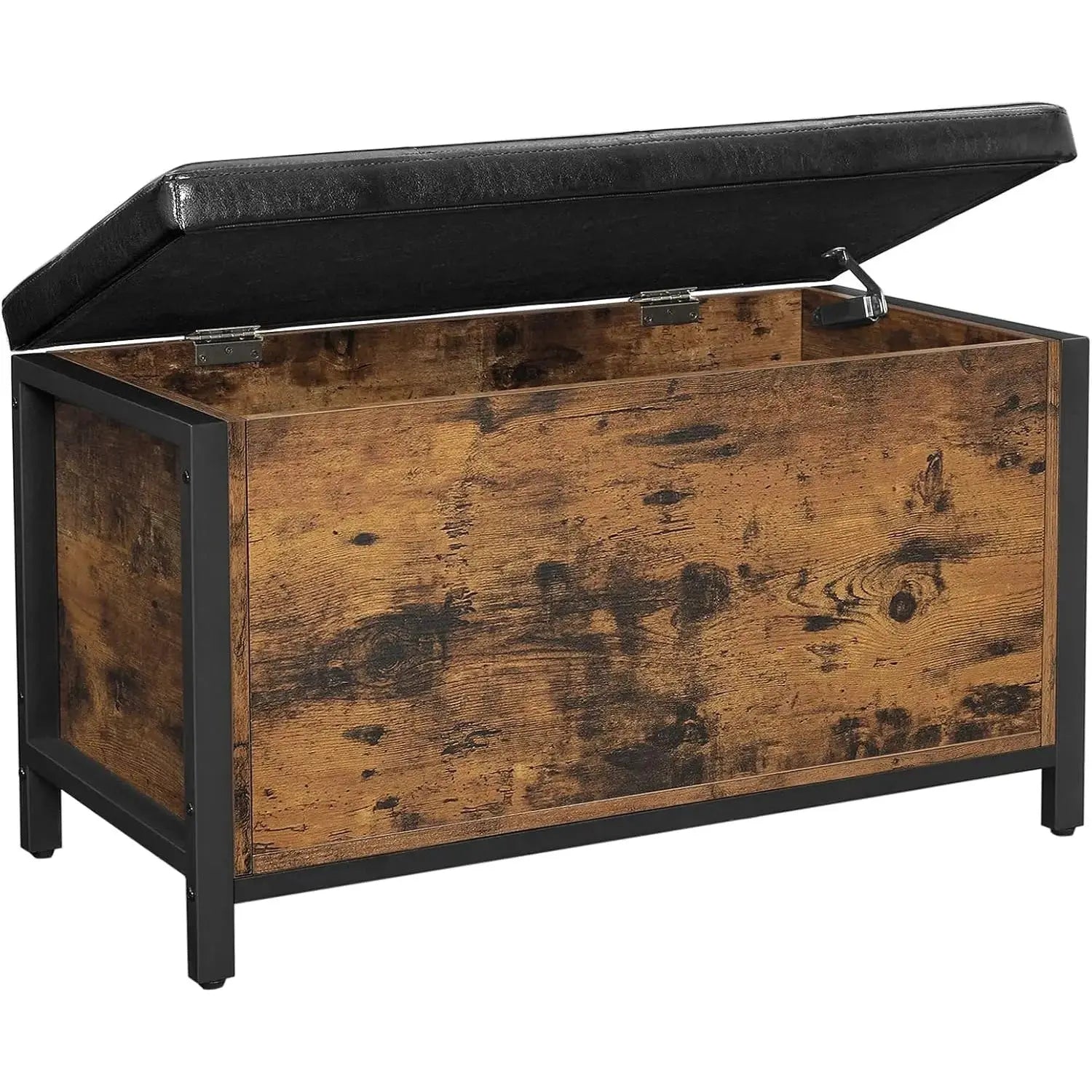 Sitzhocker Sitzbank mit Stauraum Kunstleder Vintagebraun von Songmics