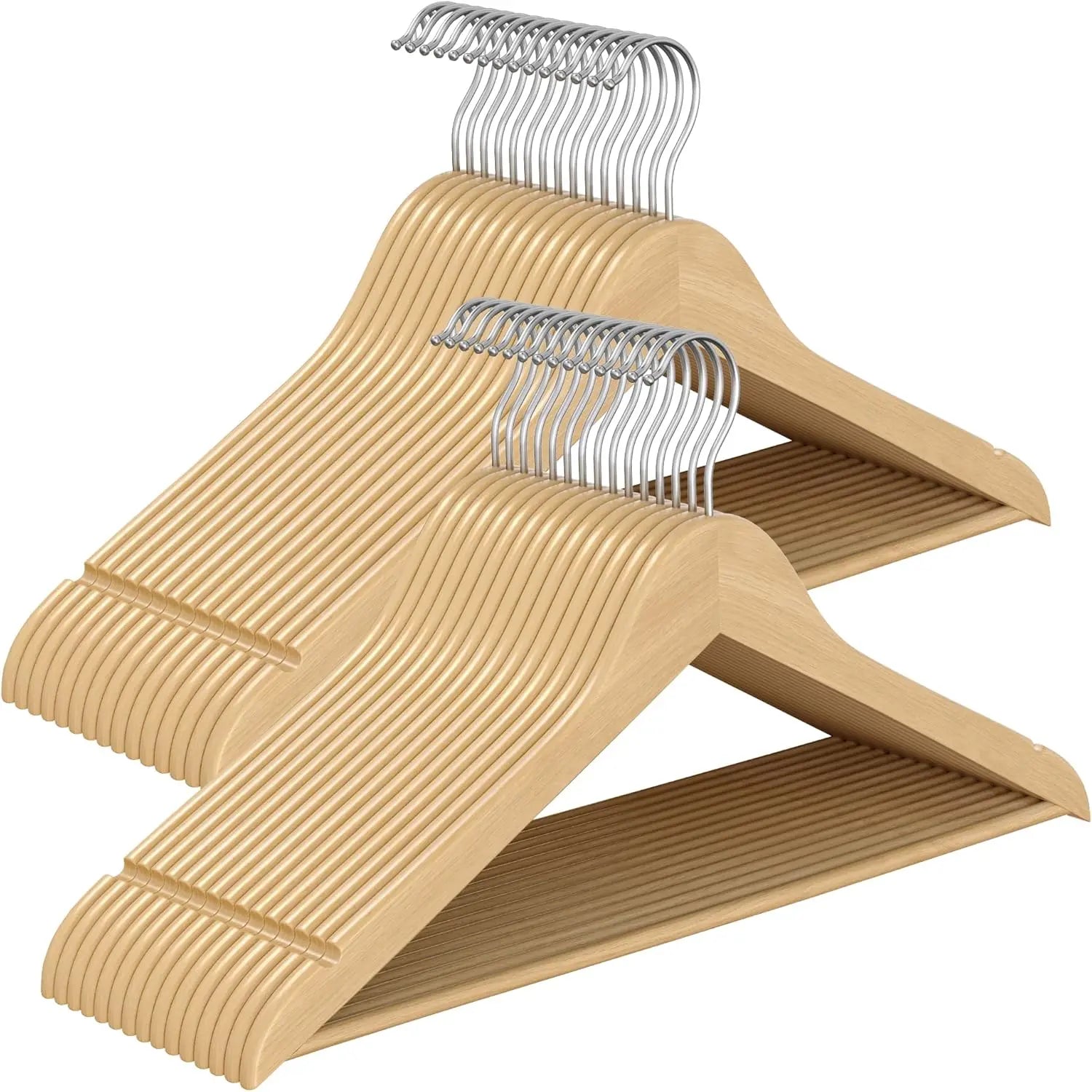 Holzkleiderbügel 30er Set naturfarben Birkenholz von Songmics