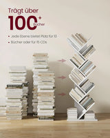 Bücherregal Baumform 9 Ebenen Wolkenweiss von Songmics