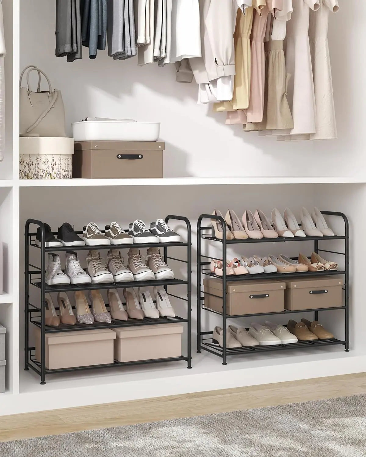Schuhregal stapelbar für 16 Paar Schwarz von Songmics