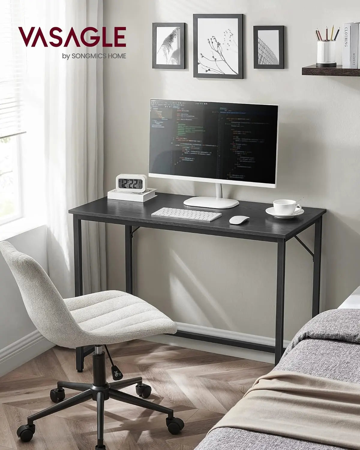 Computertisch Bürotisch 100x50x76cm Schwarz von Songmics