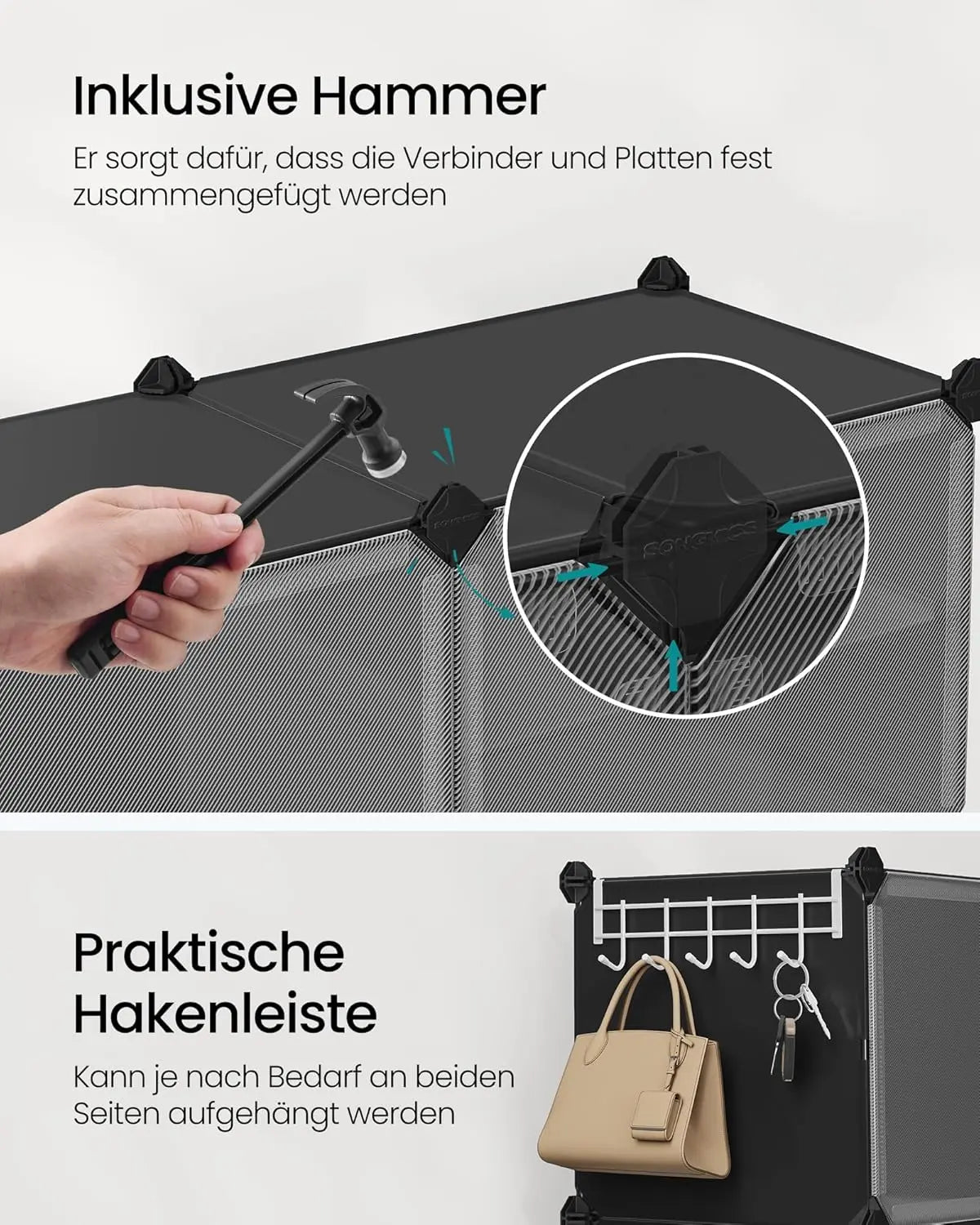 Schuhregal 40 Paar schwarz Kunststoff von Songmics