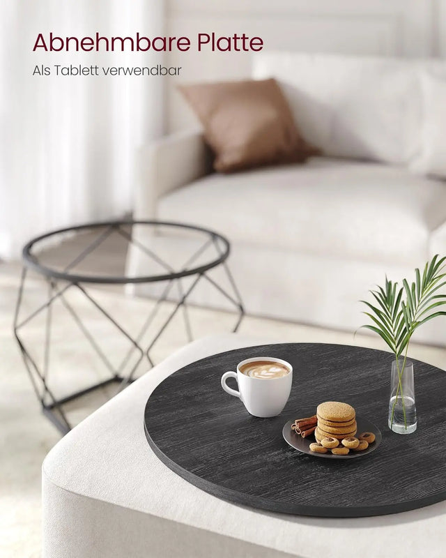 Couchtisch Set modern abnehmbar tintenschwarz von Songmics