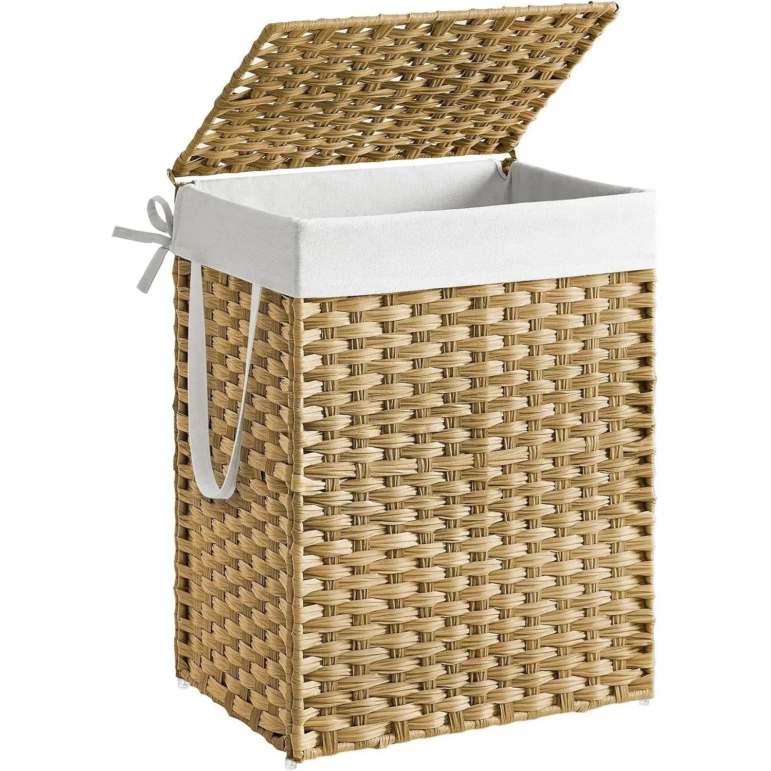 Wäschekorb Rattan 90L faltbar Natural von Songmics