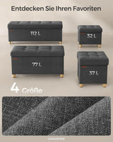 Sitzhocker Aufbewahrungsbox Fussbank schiefergrau von Songmics