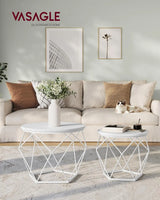 Couchtisch Set modern abnehmbar schneeweiss von Songmics