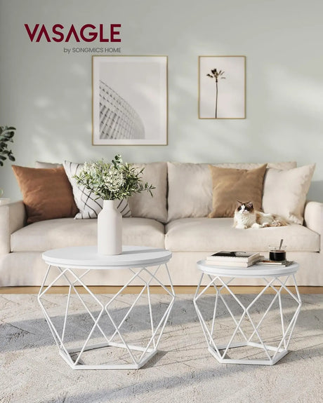 Couchtisch Set modern abnehmbar schneeweiss von Songmics