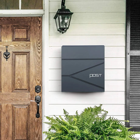 Briefkasten abschliessbar mit Zeitungsfach anthrazit von Songmics