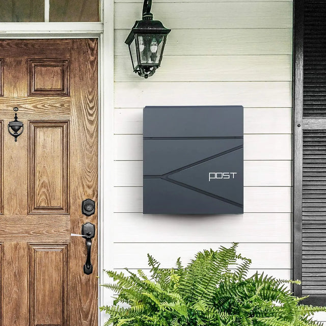 Briefkasten abschliessbar mit Zeitungsfach anthrazit von Songmics