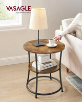 Beistelltisch Industrie-Design mit Ablagen vintagebraun von Songmics