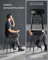 Barhocker Set Kunstleder Mid-Century Schwarz von Songmics