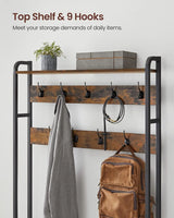 Garderobenständer mit Schuhschrank Vintagebraun-Schwarz von Songmics