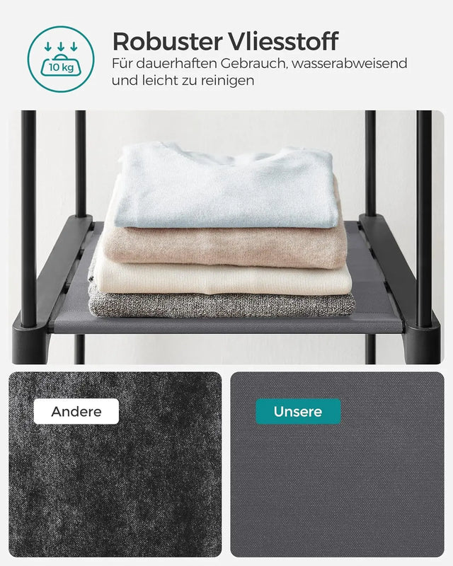 Aufbewahrungsschrank faltbar mit Aufhängestange Grau von Songmics