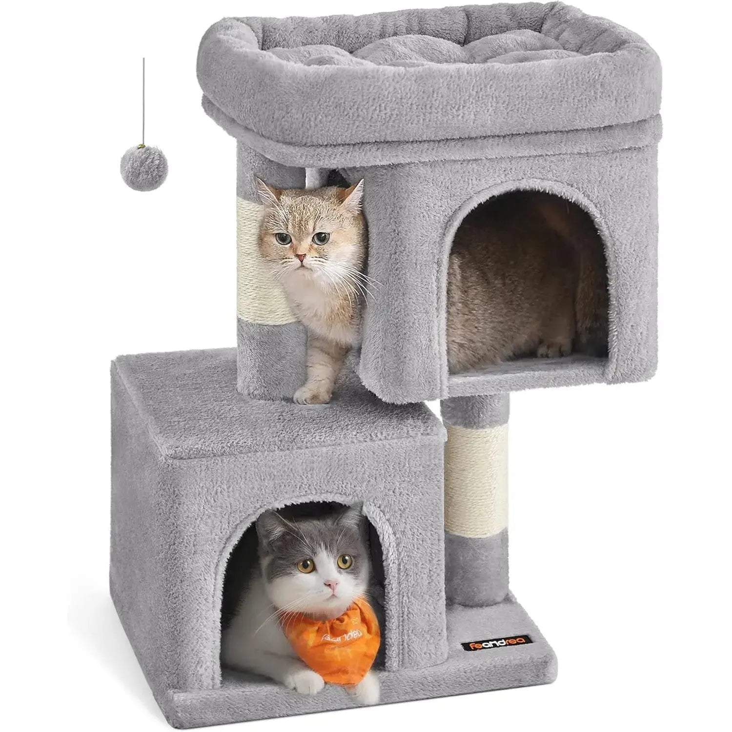 Katzenbaum Klein 67cm Sisalstämme Hellgrau von Songmics