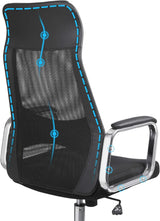 Bürostuhl Ergonomisch Höhenverstellbar Atmungsaktiv Schwarz von Songmics