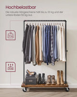 Kleiderständer Rollen Industrie Design Vintagebraun Schwarz von Songmics