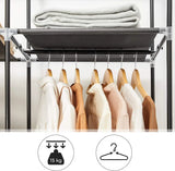 Kleiderschrank faltbar mit Kleiderstangen schwarz von Songmics