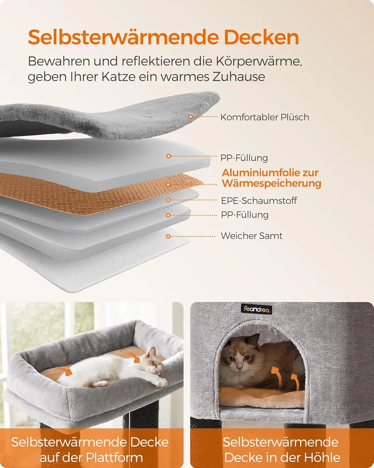 Kratzbaum für grosse Katzen Taubengrau-Schwarz von Songmics