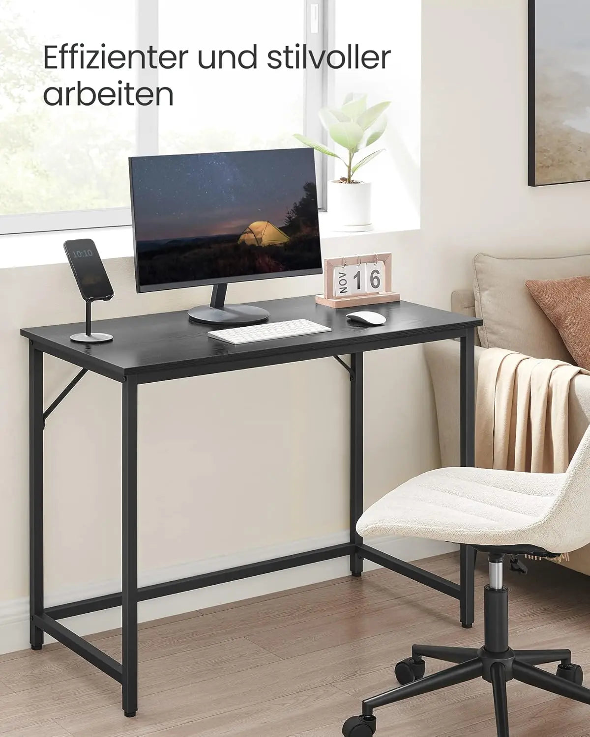 Computertisch Bürotisch 100x50x76cm Schwarz von Songmics