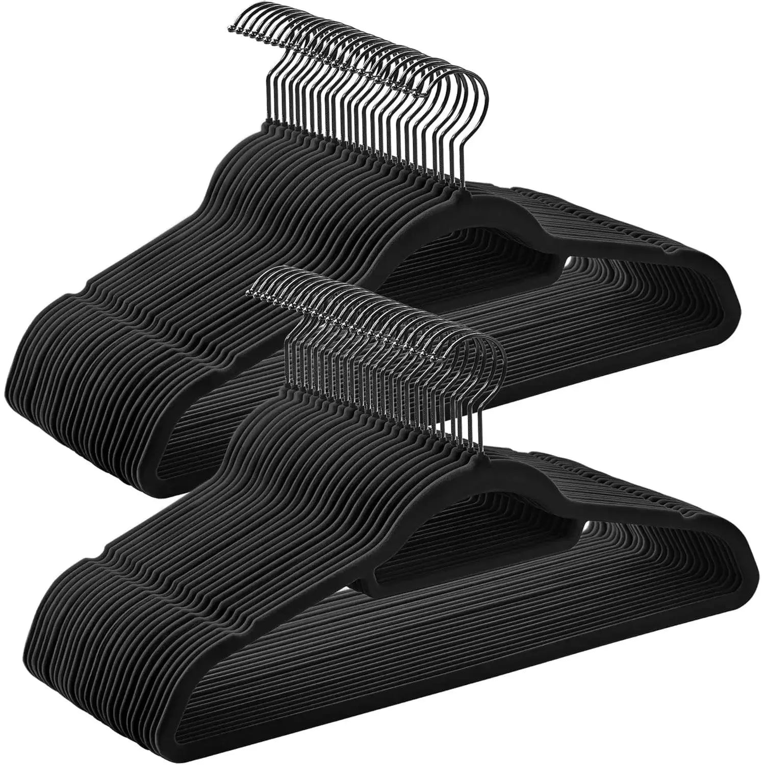 Kleiderbügel Samt 50er Set schwarz 5kg belastbar von Songmics