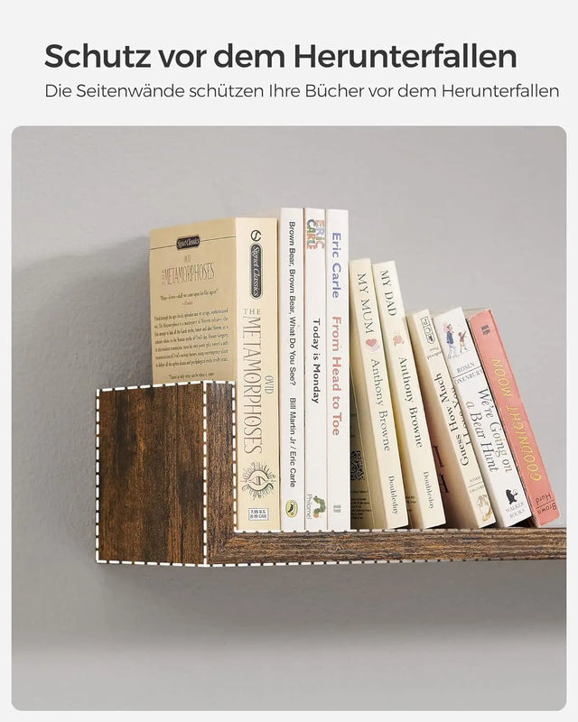 Wandregal Set Schweberegal Vintagebraun von Songmics