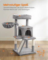 Kratzbaum Katzenbaum mit grosser Plattform hellgrau von Songmics