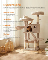 Kratzbaum gross für Katzen Ombré-Braun-Weiss von Songmics