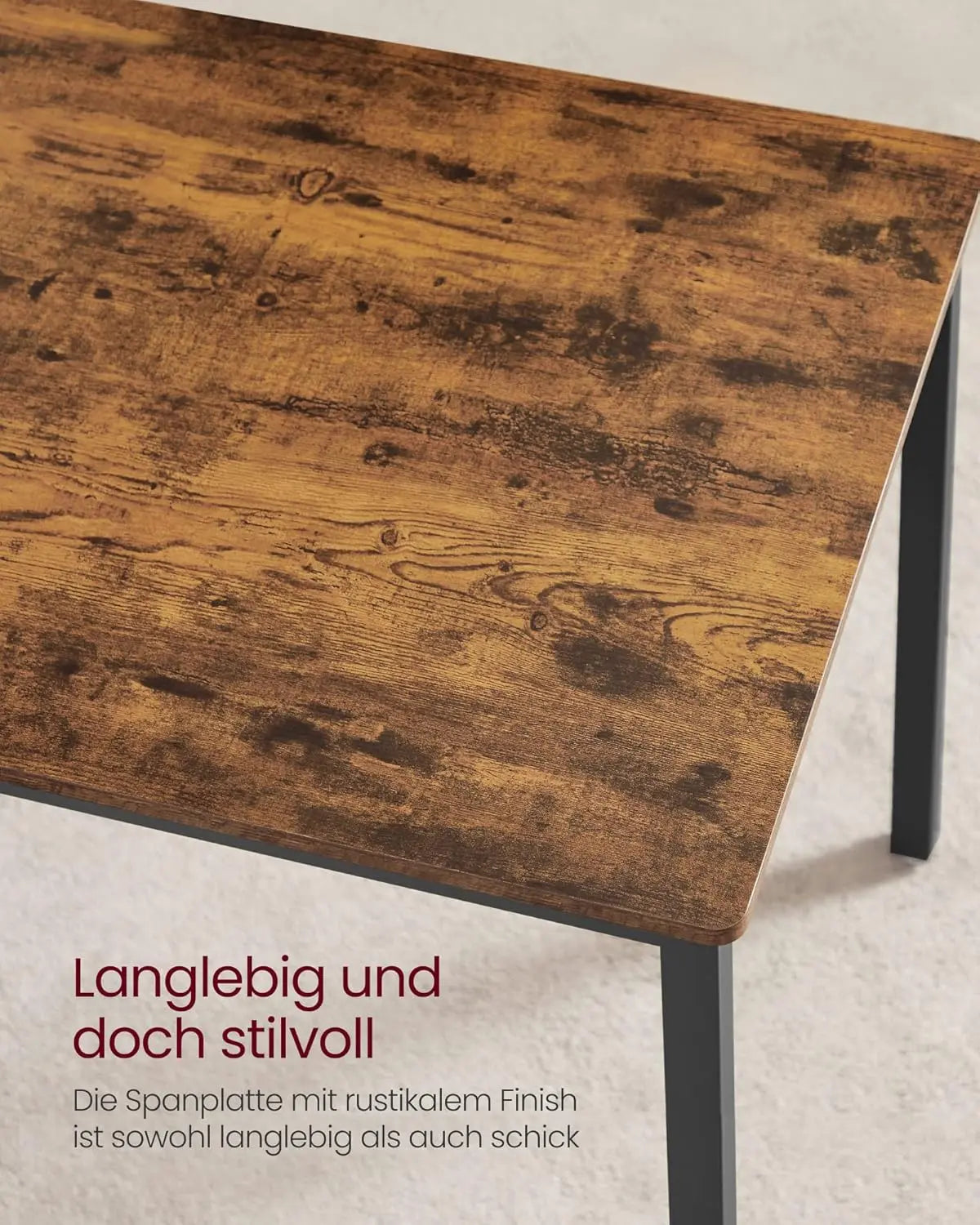 Esstisch-Set 3-teilig vintagebraun Stahl von Songmics