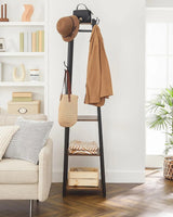 Garderobenständer mit Ablagen Vintagebraun-Schwarz von Songmics